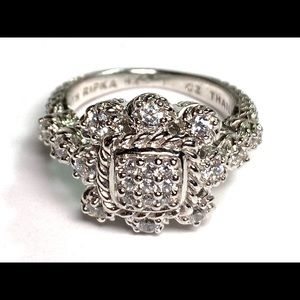 Judith Ripka Sterling Silver CZ size 8 1/2 Ring